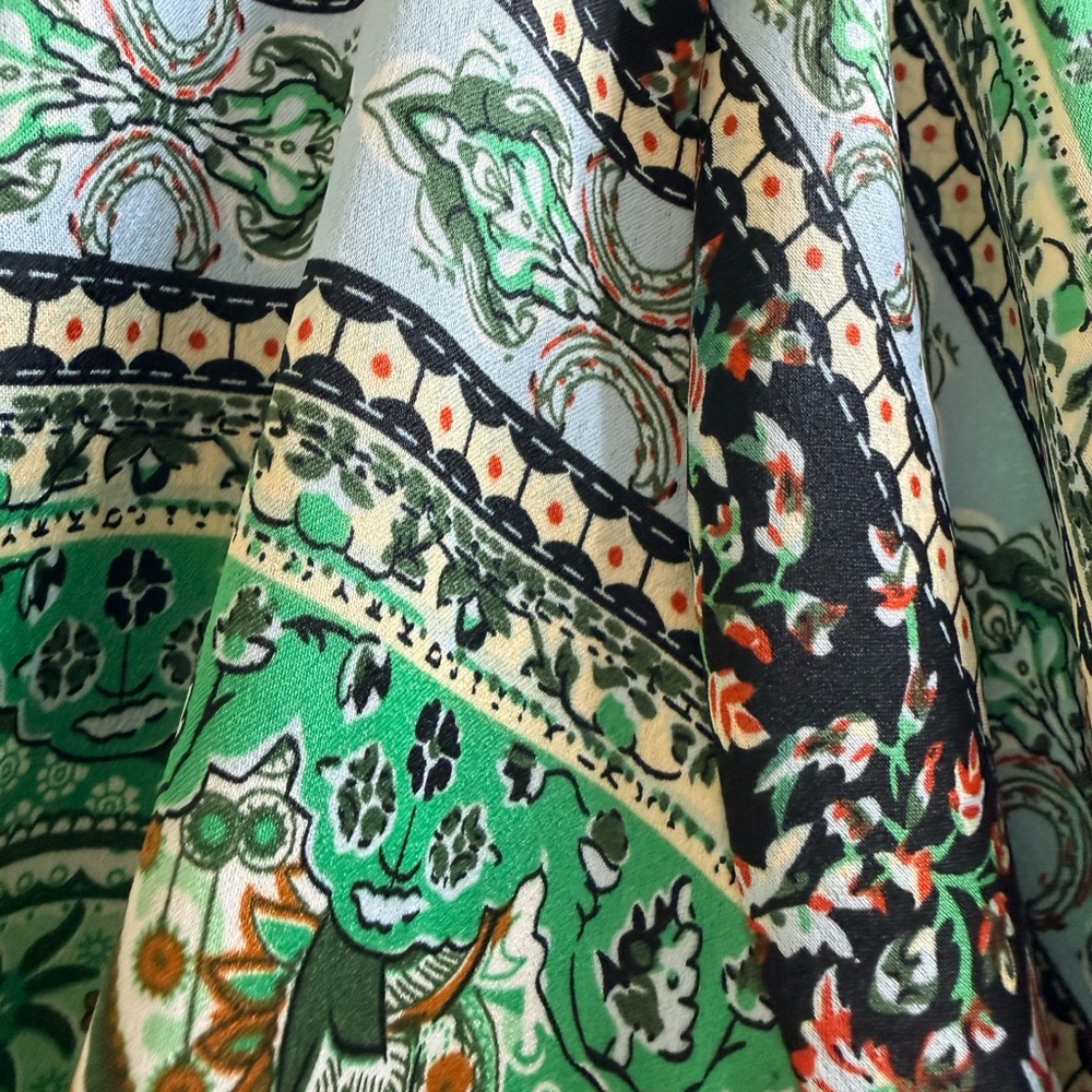 Luxxel Green and Blue Paisley Mini Dress Size S - Picture 10 of 12